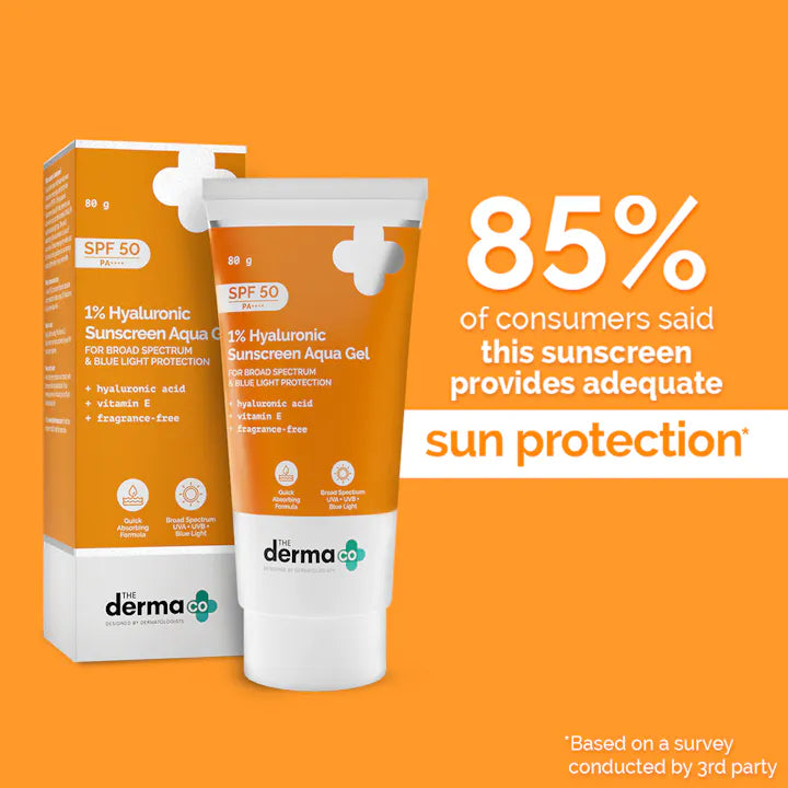 The Derma co 1% Hyaluronic Sunscreen Aqua Gel with SPF 50 & PA++++ - 80g