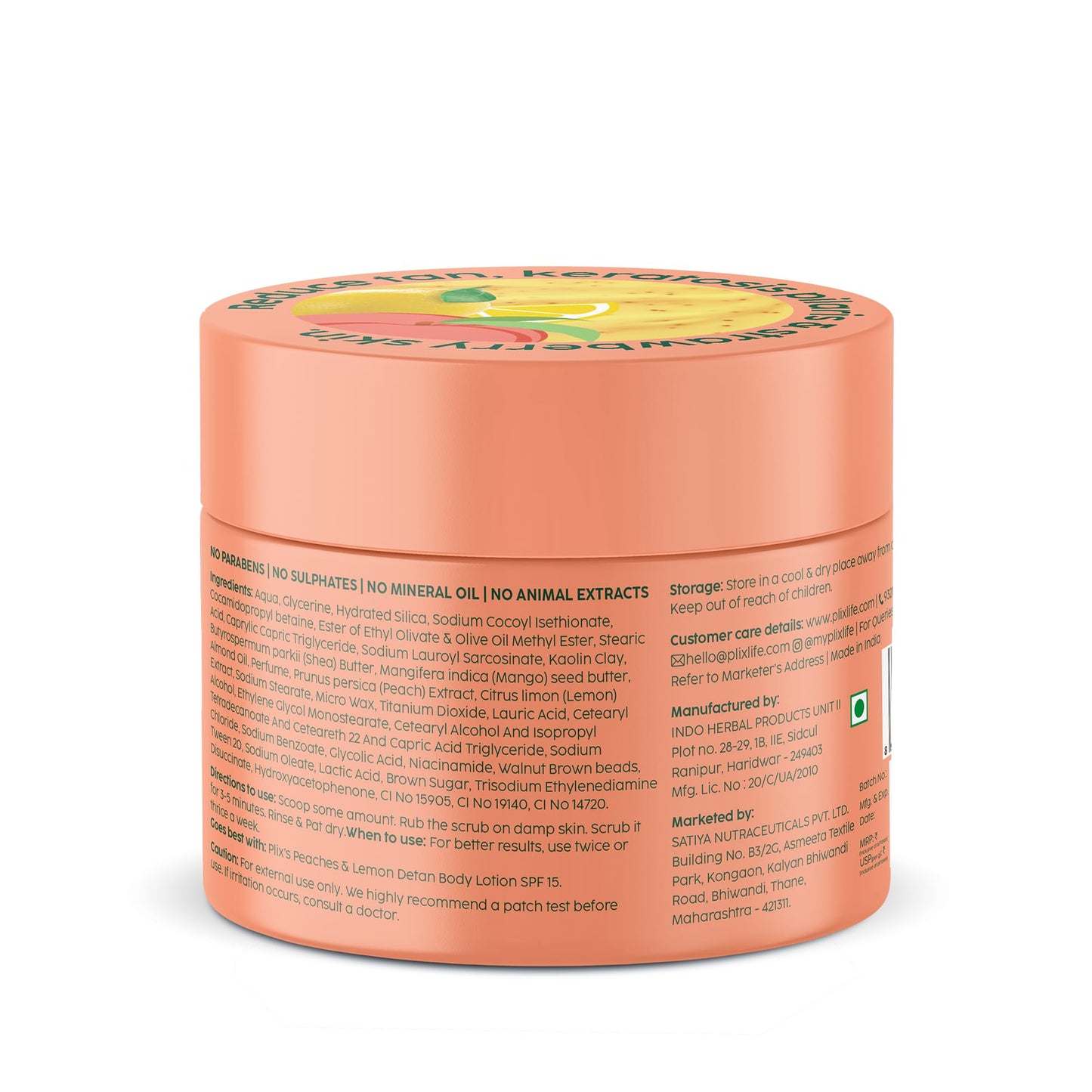 PLIX Peaches & Lemon Detan Bump Eraser Scrub (200g)