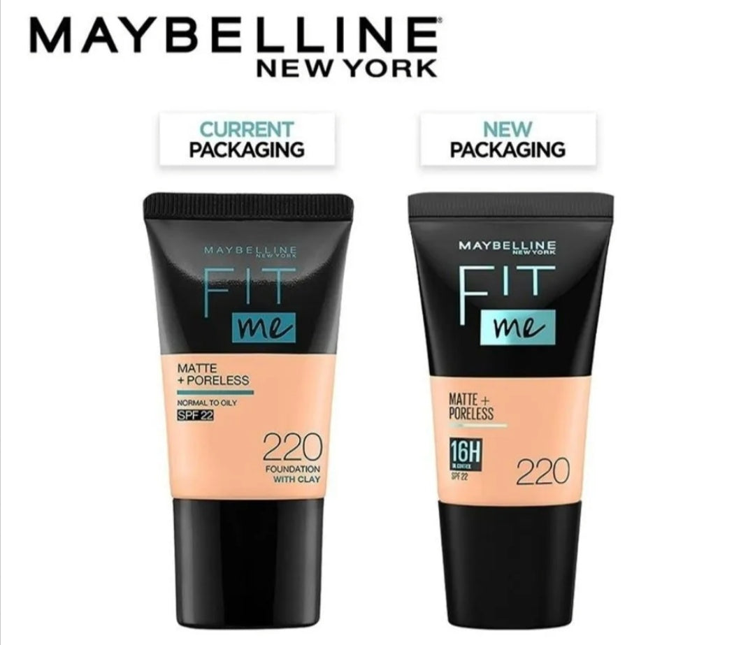 Mayballine New York Fit Me Matte+Poreless Liquid Foundation Tube - 220 Natural Beige