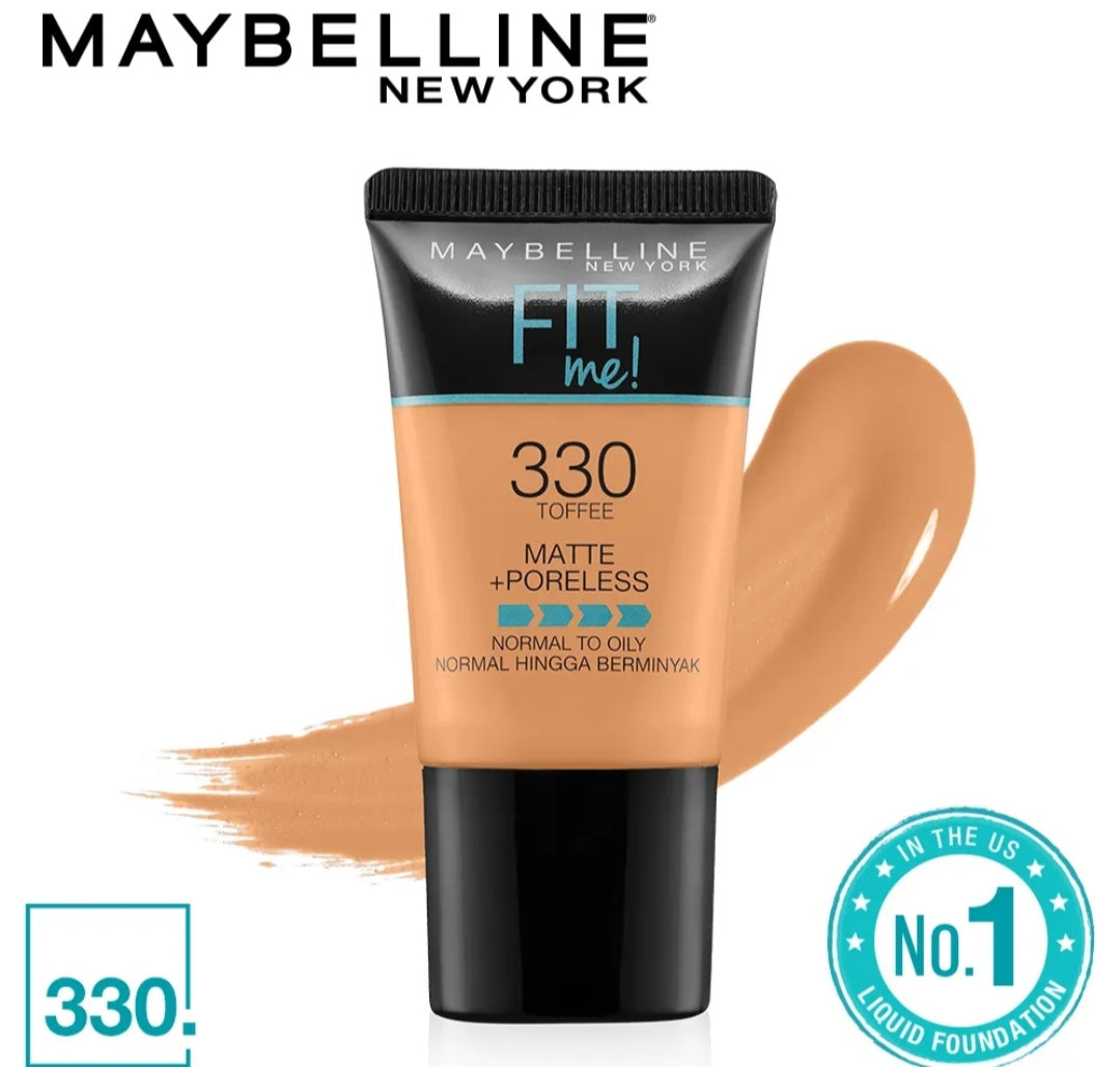 Mayballine New York Fit Me Matte+Poreless Liquid Foundation Tube - 330 Toffee
