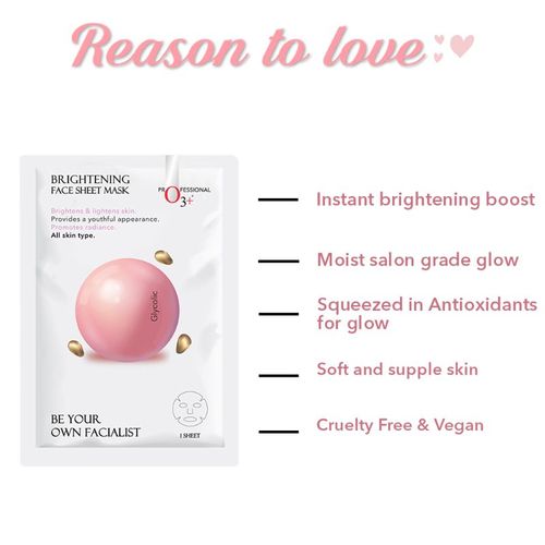 O3+ Facialist Brightening Face Sheet Mask With Glycolic
(30ml)