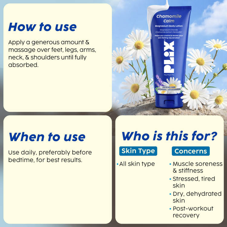 Plix The Plant Fix Chamomile Calm Magnesium Body Lotion (200ml)