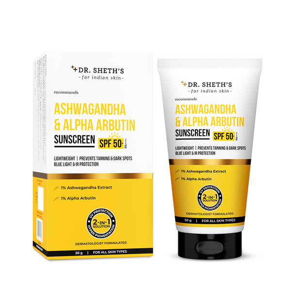 Dr. Sheth's Ashwagandha & Alpha Arbutin Sunscreen - 50g