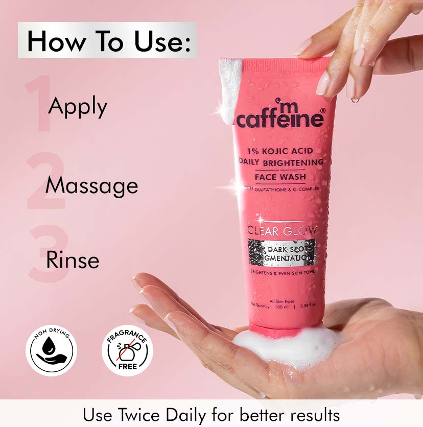 Mcaffeine Brightening Face Wash - 1% Kojic Acid & Glutathione