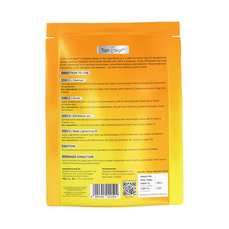 Sanfe Tan Erase Body Detan Kit (150g)