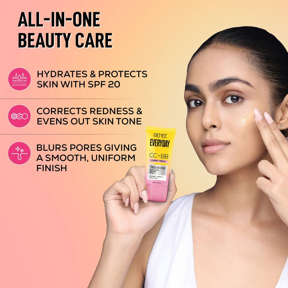 RENEE Everyday CC + BB Hybrid Cream With SPF 20 For Even Skin Tone / 03 Honey Drop