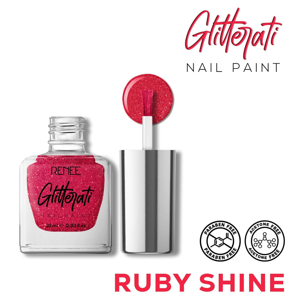 RENEE Glitterati Nail Paint (13 Ruby Shine)
