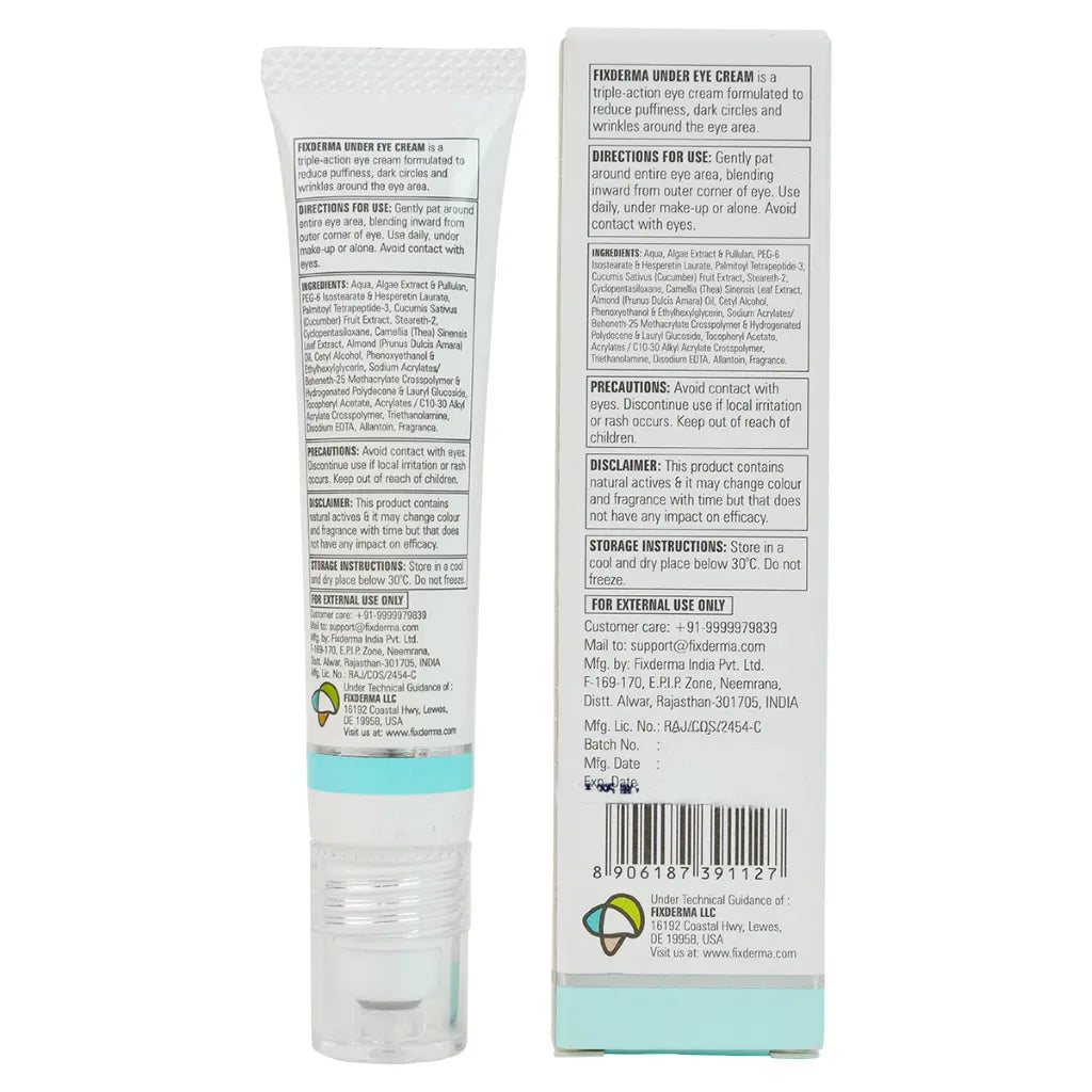 Fixderma Under Eye Roll On Cream | Triple Action Eye Cream for dark circle, puffiness & fine lines