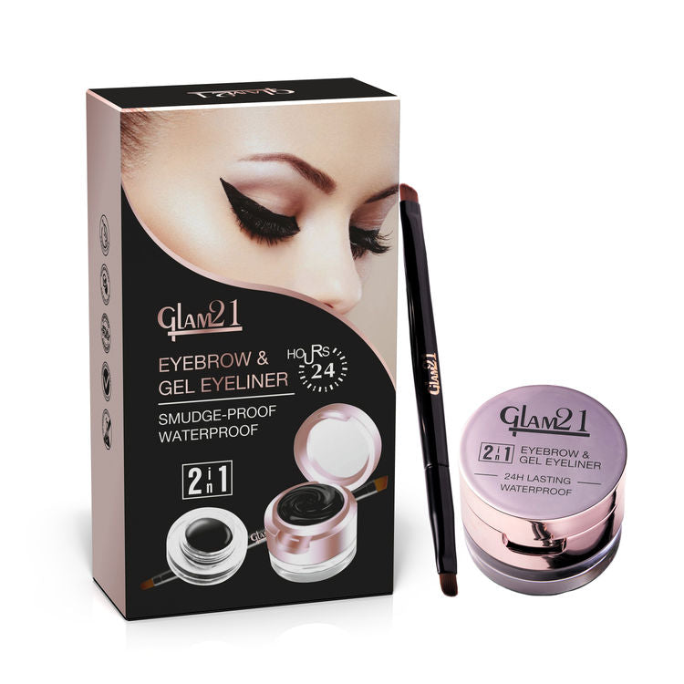 Glam21 2-IN-1 Eyebrow & Gel Eyeliner (Black)
