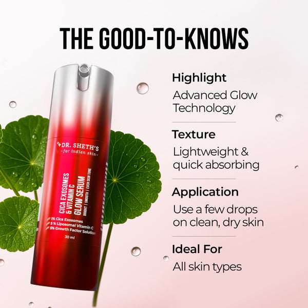 Dr. Sheth's Cica Exosomes & Vitamin C Glow Serum - 30ml