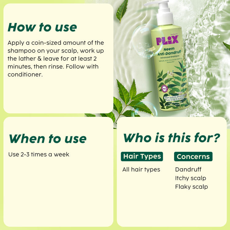 Plix Neem Anti-Dandruff Advanced Shampoo
(200ml)