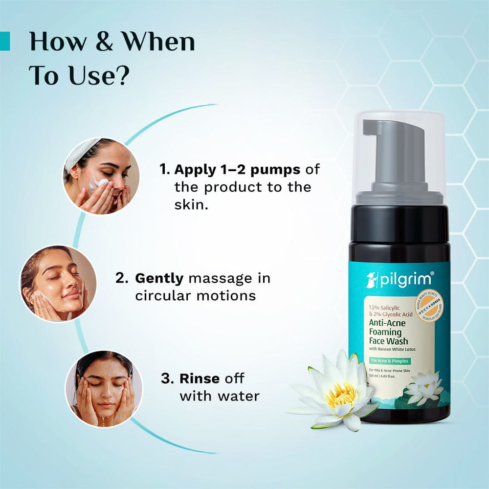 Pilgrim Salicylic & Glycolic Acid Foaming Face Wash