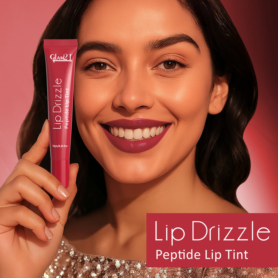 Glam21 Lip Drizzle Peptide Lip Tint (05 Strawberry Sorbet)
