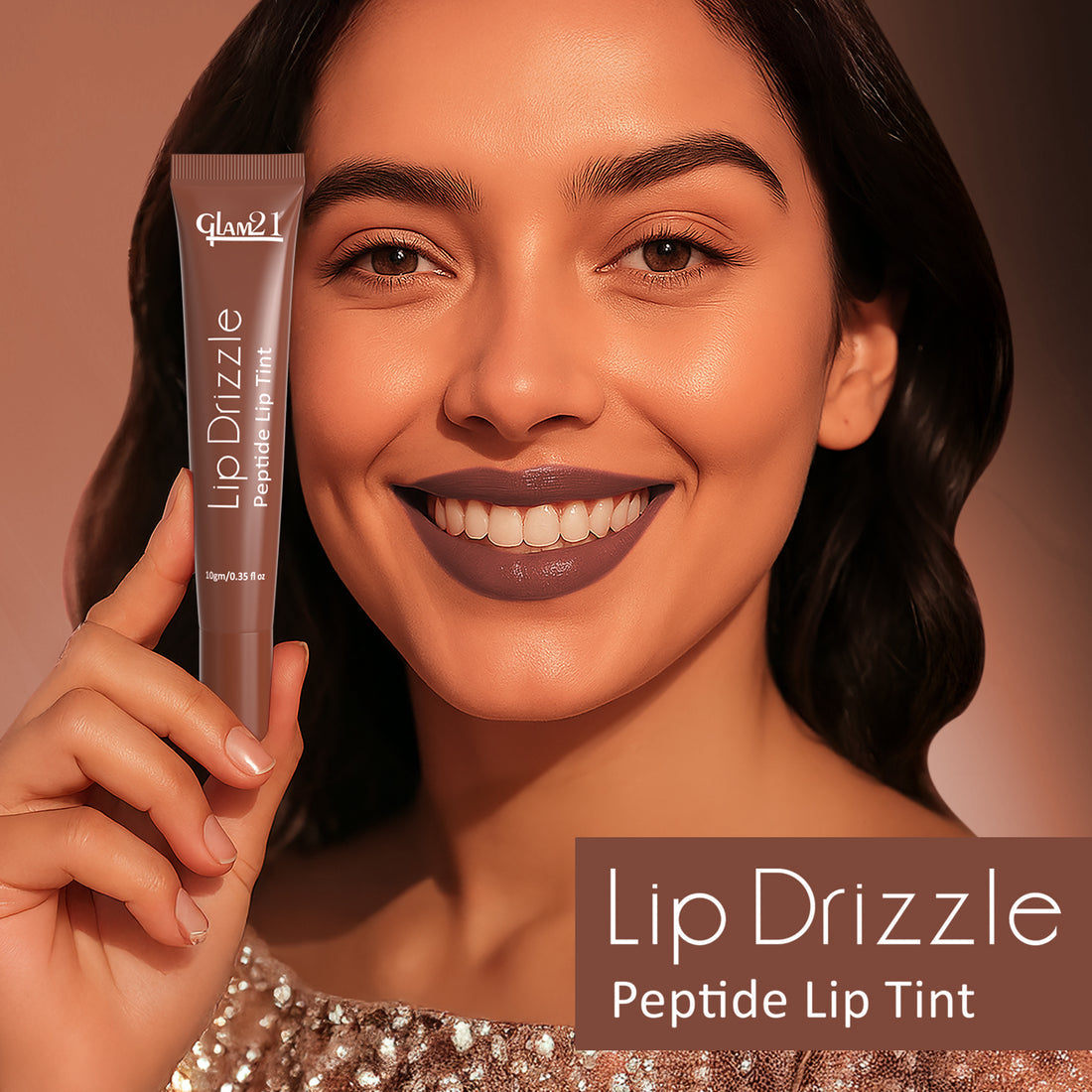Glam21 Lip Drizzle Peptide Lip Tint (02 Espresso Fudge)