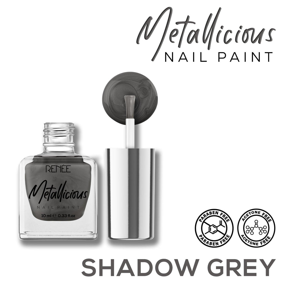 RENEE Metallicious Nail Paint (03 Shadow Grey)