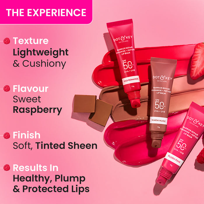 Dot & Key Ceramide + Peptide Lip Balm SPF 50 PA+++ (02Plush Pink)