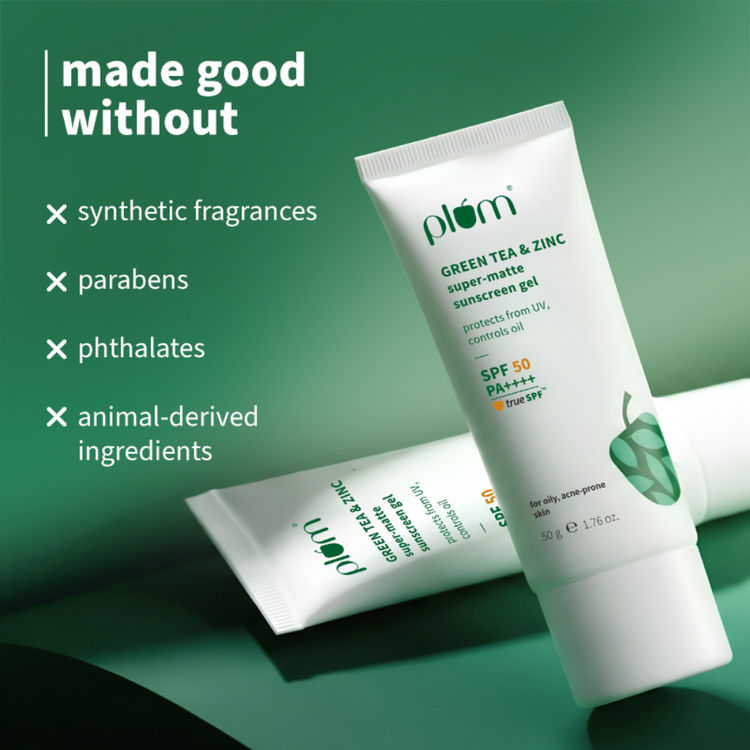 Plum Green Tea & Zinc Super-Matte SPF 50 Sunscreen Gel For Oily, Combination Skin, No White Cast
(50g)