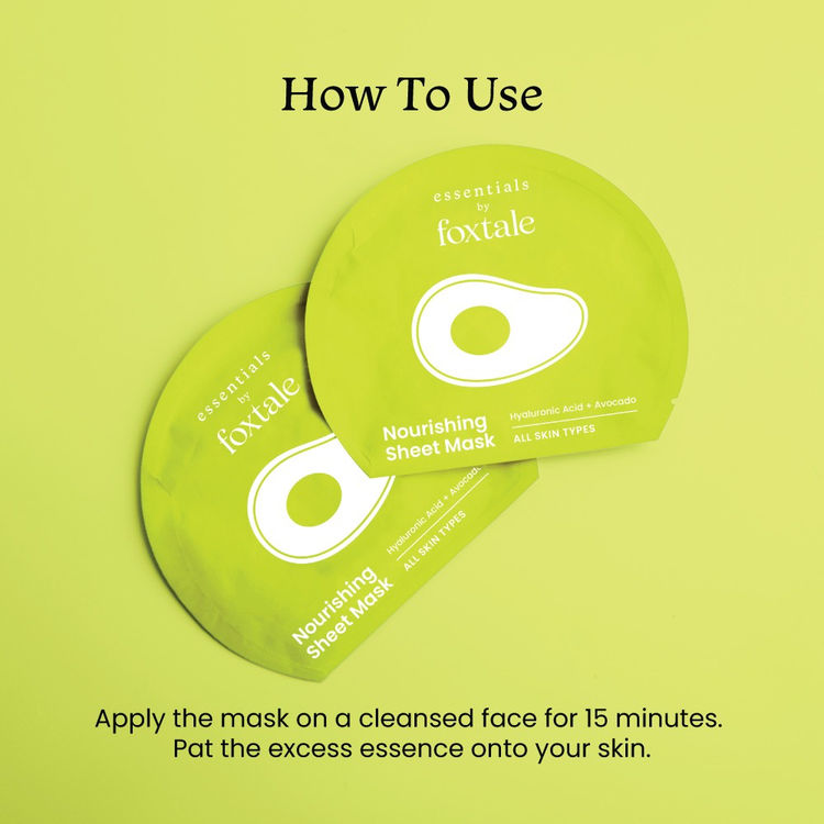 Foxtale Essentials Nourishing Sheet Masks - Hyaluronic Acid & Avocado
(26 g)