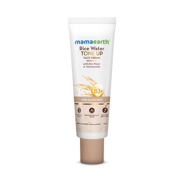 Mamaearth Rice Water Tone Up Face Cream with Rice Water & Niacinamide for Glass Skin - 50g