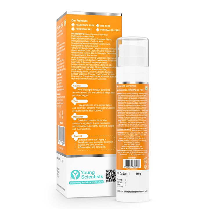 The Derma Co C-Cinamide Radiance Sunscreen Aqua Gel with SPF 50 & PA++++ - 50g
