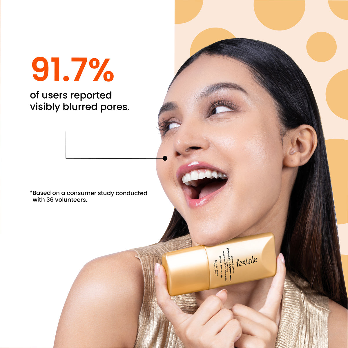 Foxtale SPF 50 Tinted Fluid Sunscreen with Niacinamide (04 Clay)