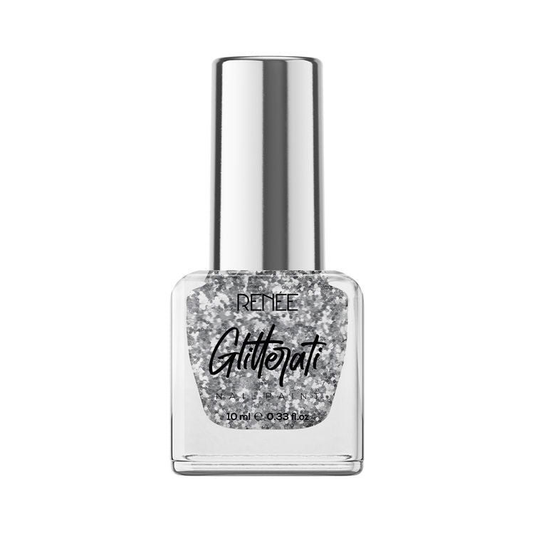 RENEE Glitterati Nail Paint (10 Silver Flake)
