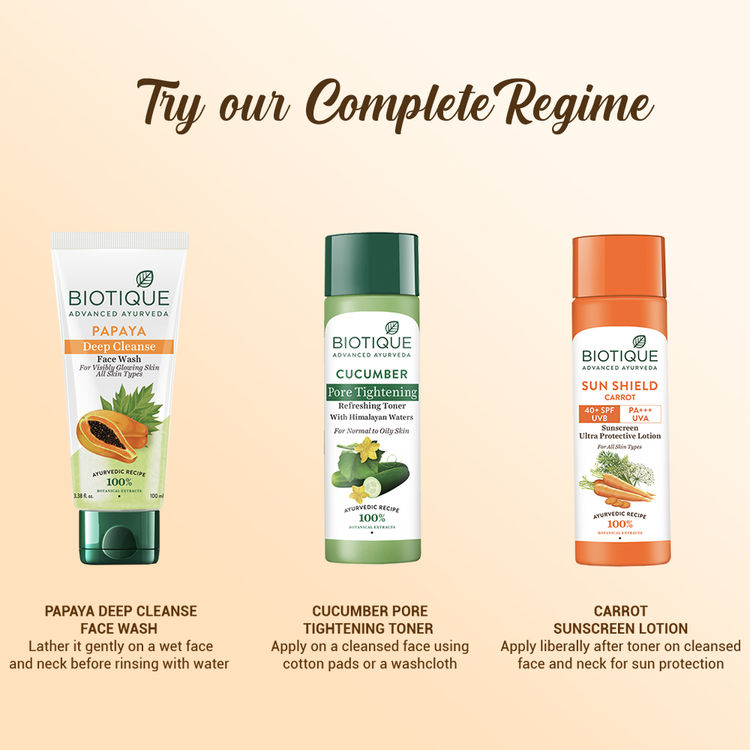 Biotique Bio Carrot Ultra Soothing Face Lotion 40+ SPF UVA/UVB Sunscreen For All Skin Types
(120ml)