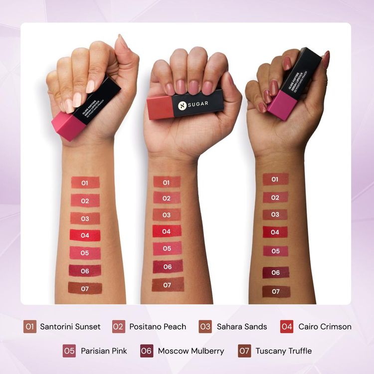 SUGAR Glide Peptide Serum Lipstick with Vitamin E (02 Positano Peach)