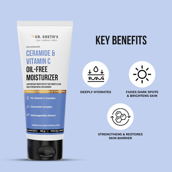 Dr. Sheth's Ceramide & Vitamin C Oil-Free Moisturizer - 100g