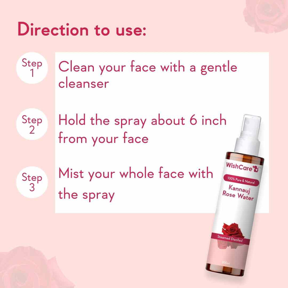 Wishcare Pure & Natural Kannauj Rose Water - 200 ml