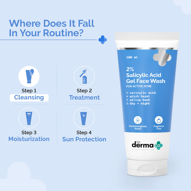 The Derma Co 2% Salicylic Acid Gel Face Wash for Oily Skin with Salicylic Acid & Witch Hazel (100ml)