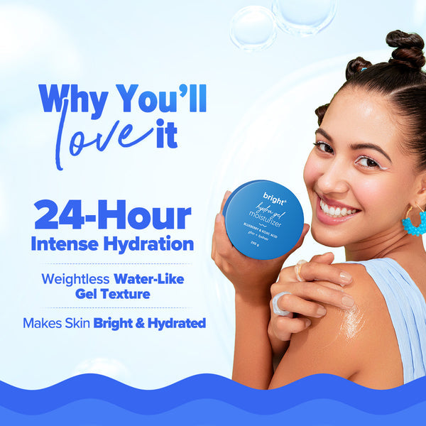 Aqualogica Bright+ Hydra Gel Moisturizer with Blueberry & Kojic Acid - 200 g