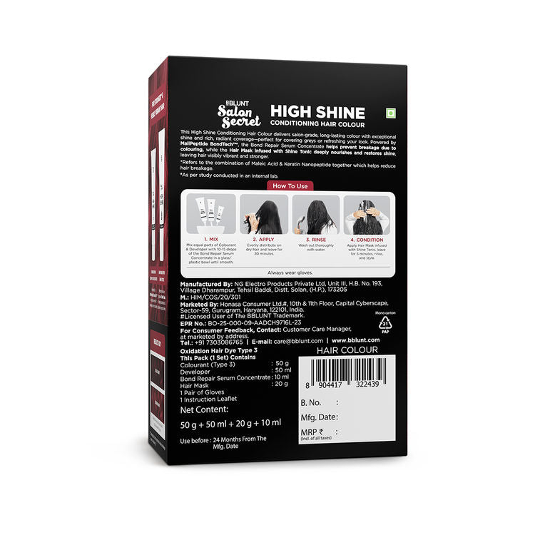 BBlunt Salon Secret High Shine Hair Colour - Cherry Red 6.62
(130g)