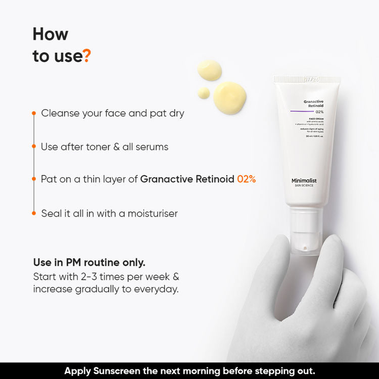 Minimalist 2% Granactive Retinoid Anti Aging Face Cream With Vitamin E & HA
(30ml)