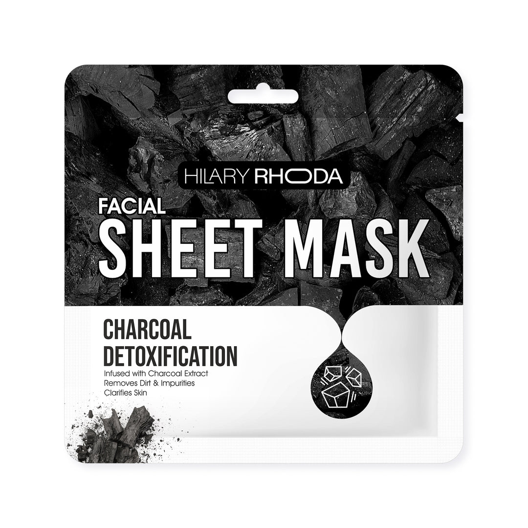 Hilary Rhoda Facial Sheet Mask- Charcoal Detoxifying