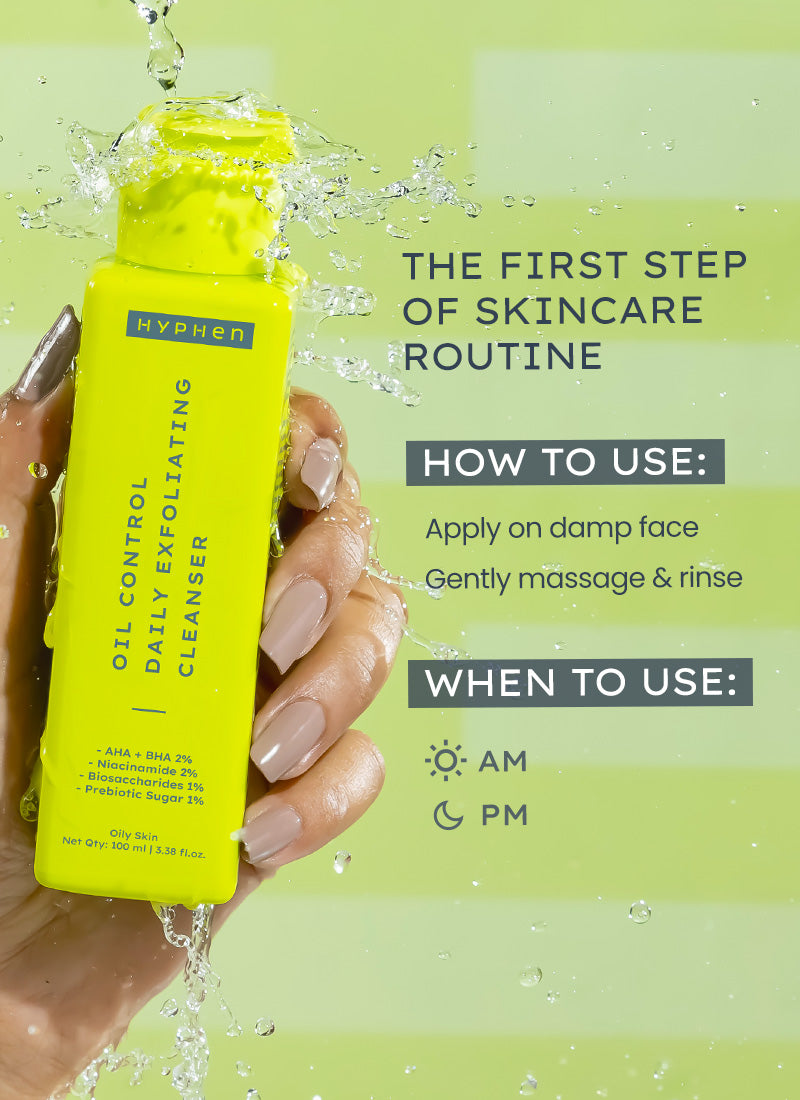 Hyphen Oil control & exfoliating cleanser with 2% aha bha - 100 ml