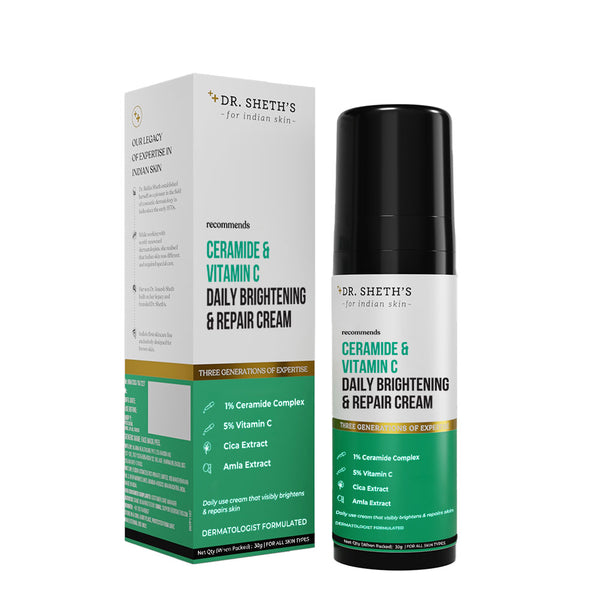Dr. Sheth's Ceramide & Vitamin C Daily Brightening & Repair Cream - 30G