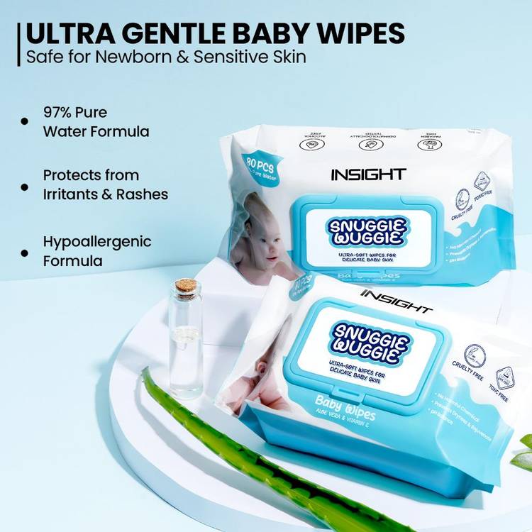 Insight Cosmetics Snuggle Wuggle Baby Wipes (80 Wipes)