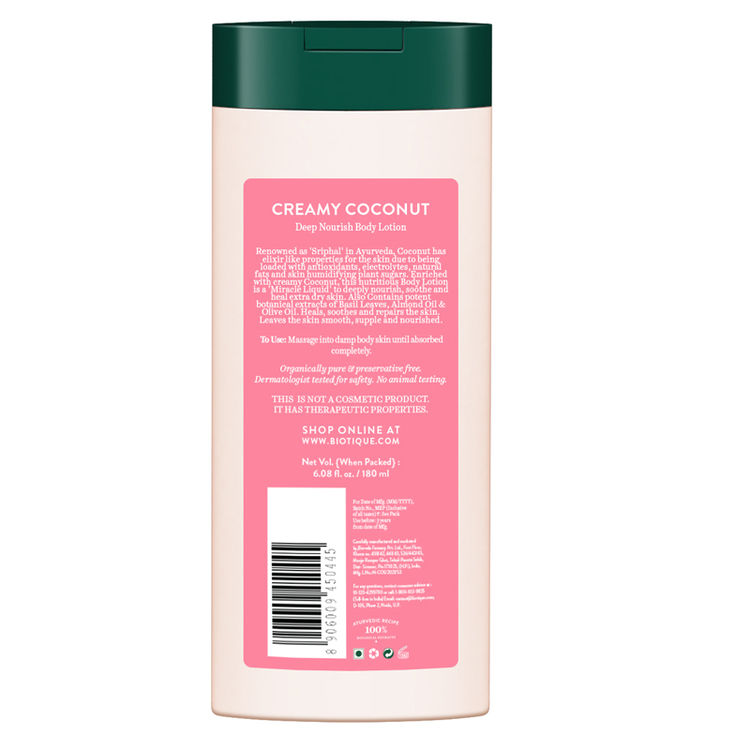 Biotique Creamy Coconut Deep Nourish Body Lotion (180ml)
