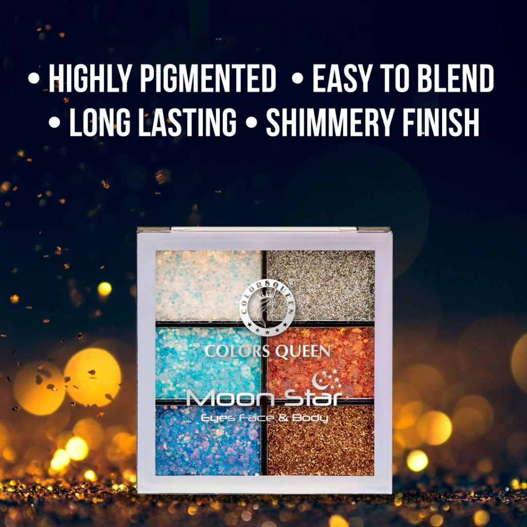 Colors Queen Moon Star Glitter Eyeshadow |01