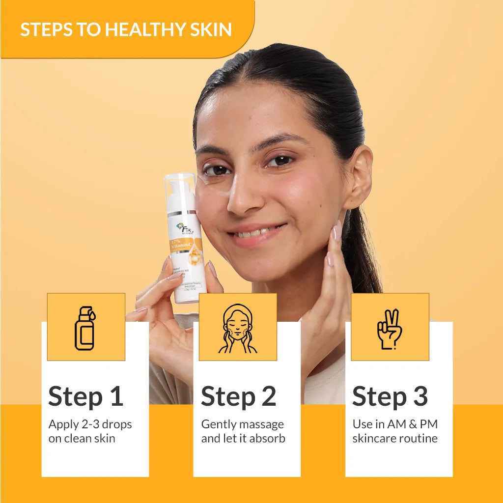 Fixderma 17% Vitamin C Face Serum | Quick Absorbing Serum for Bright & Even Toned Skin
