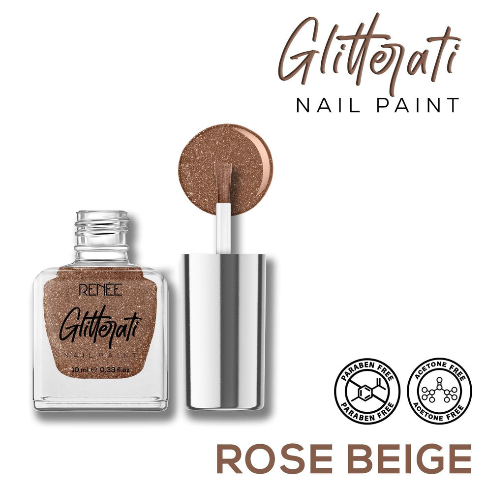 RENEE Glitterati Nail Paint (04 Rose Beige)