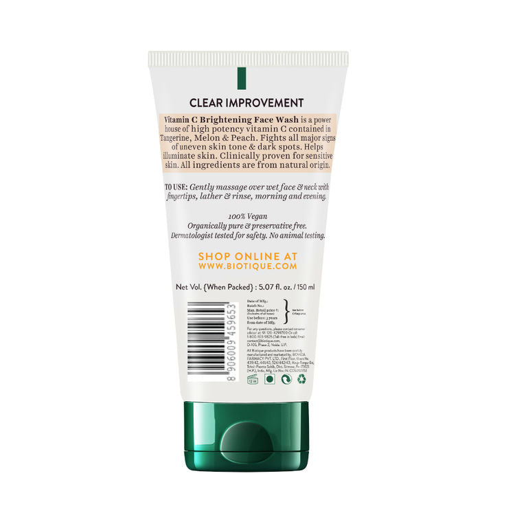 Biotique Advanced Organics Clear Improvement Vitamin C Brightening Face Wash (150ml)