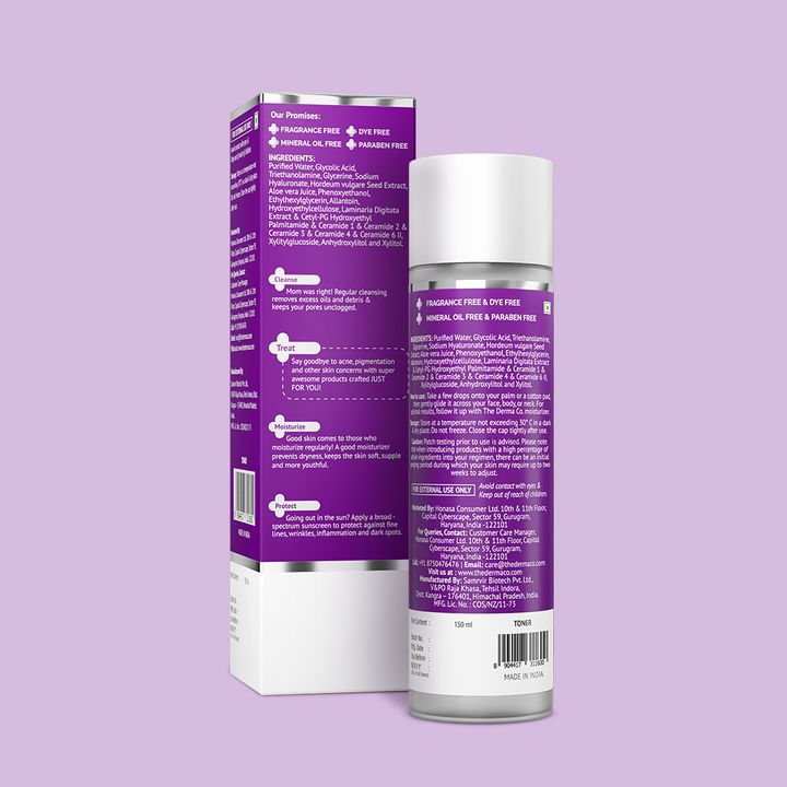 The Derma Co 7% Glycolic Acid Hydrating Toner with Glycolic Acid & Hyaluronic Acid For Gentle Exfoliation - 150 ml