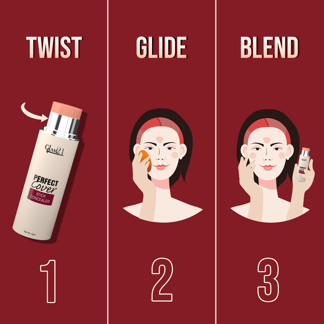 Glam21 Perfect Cover Stick Concealer(06Sand Stone)