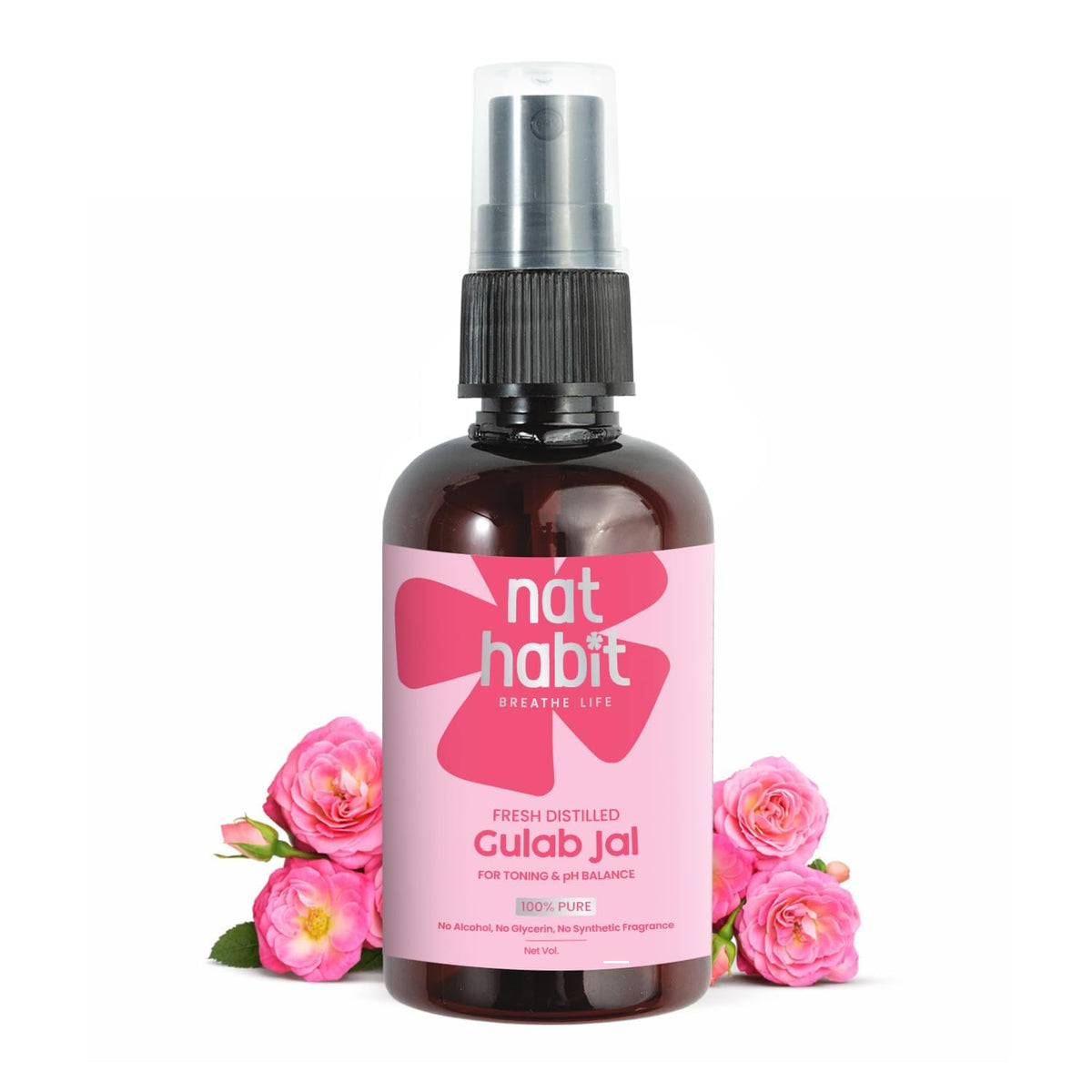 Nat Habit Fresh Distilled Gulab Jal Rose Water Toner 180ml