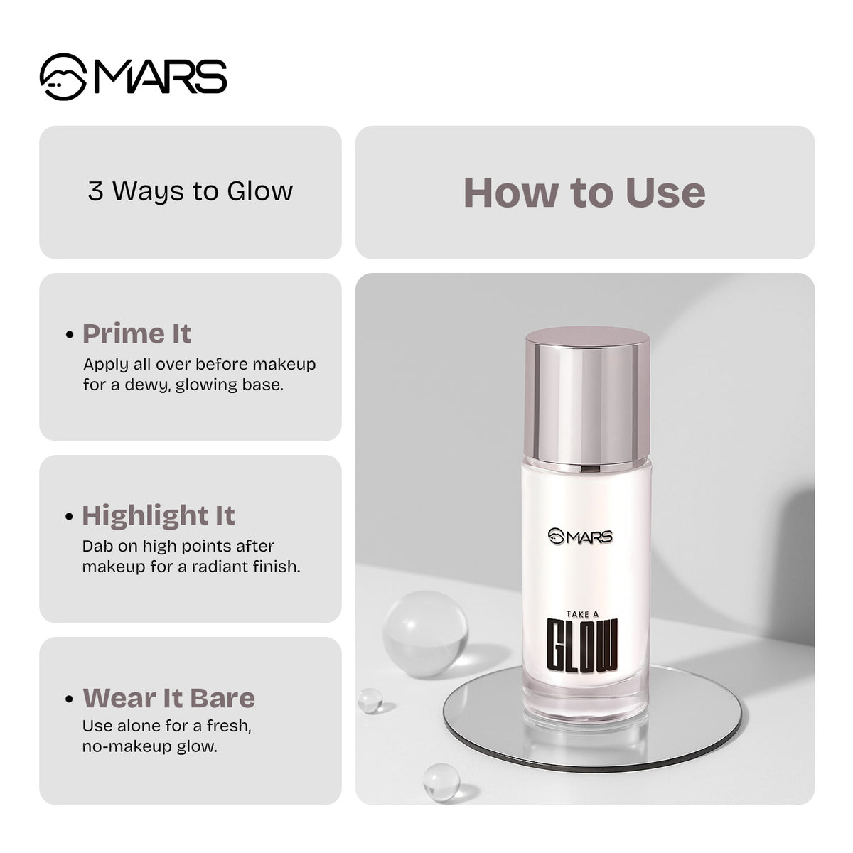 Mars Take a Glow | Illuminating Primer & Strobe Cream (02 Light Beam)
