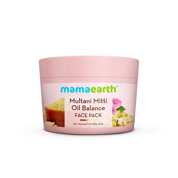 Mamaearth Multani Mitti Oil Balance Face Pack with Multani Mitti & Bulgarian Rose for Normal to Oily Skin - 200 g