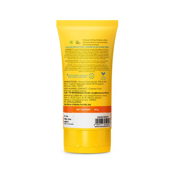 Mamaearth Vitamin C Daily Glow Sunscreen SPF 50 PA++++ – In-Vivo Tested