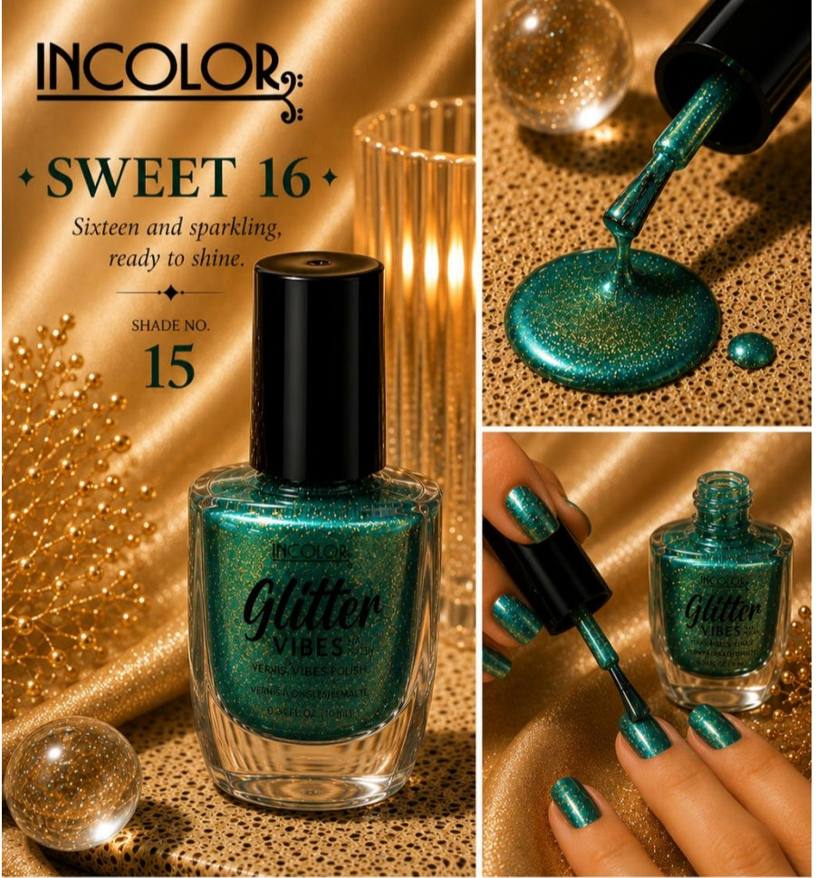 Incolor Glitter Vibes Nail Paints/ 15